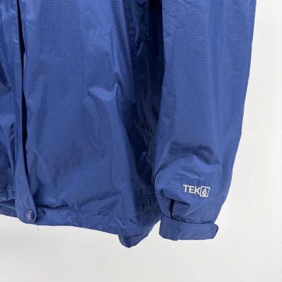 LL Bean TEK Rain Jacket Womens 2X Blue Fleece Lined Waterproof Hooded - Picture 4 of 11